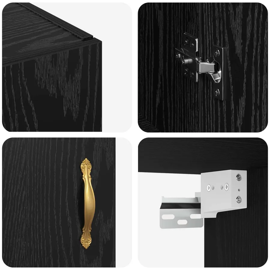 Armoire Murale Montage mural 2 pcs Chêne noir 69,5 x 34 x 90 cm - 8