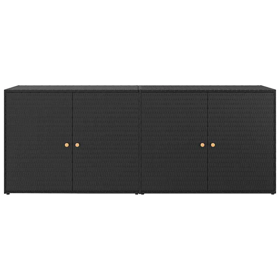 Armoire de rangement de jardin Noir 198x55,5x80 cm Résine tressée - 4
