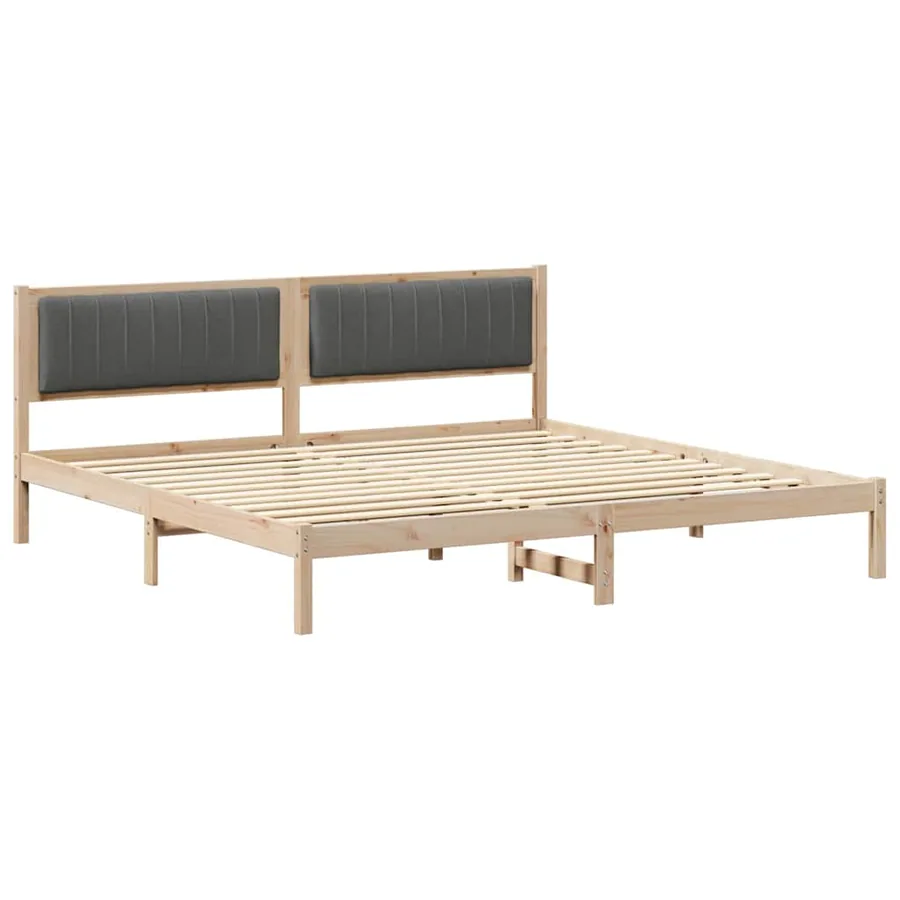 Cadre de lit Gris foncé 200 x 200 cm Pin massif - 2