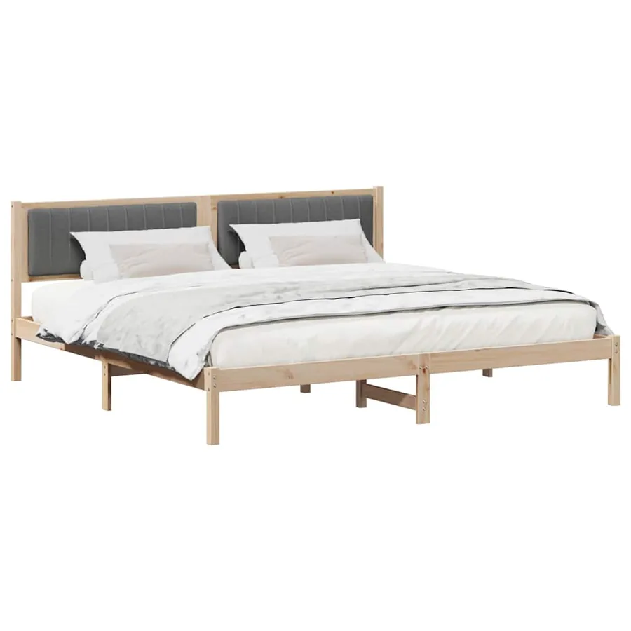 Cadre de lit Gris foncé 200 x 200 cm Pin massif - 3