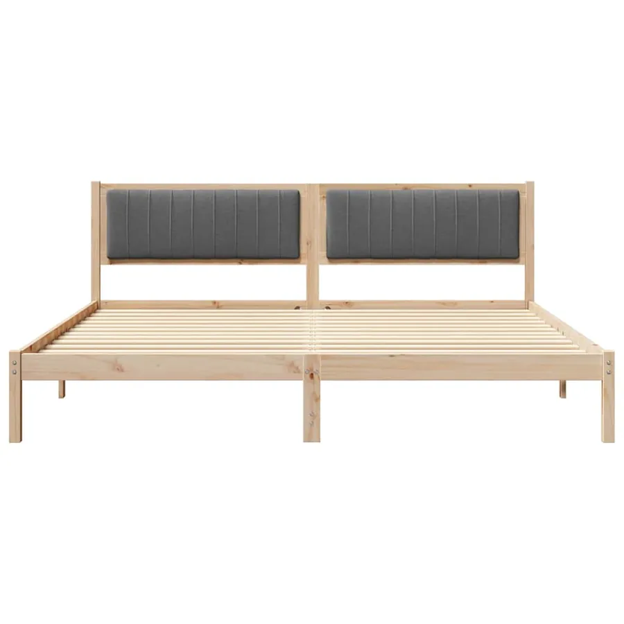 Cadre de lit Gris foncé 200 x 200 cm Pin massif - 5