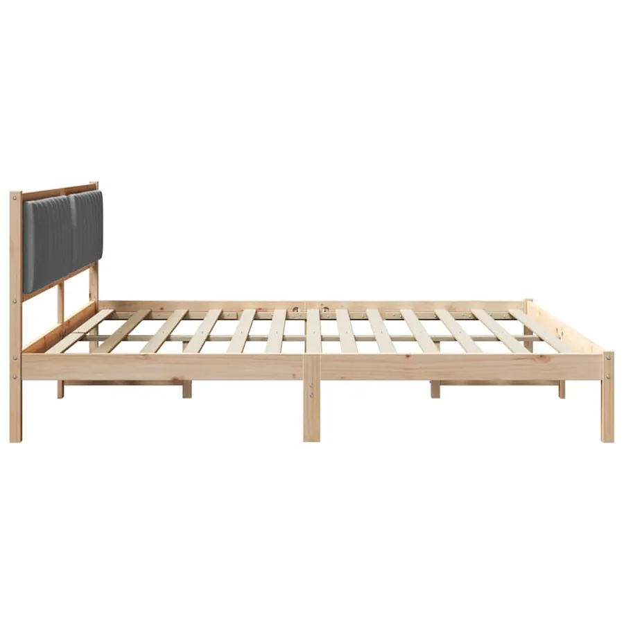 Cadre de lit Gris foncé 200 x 200 cm Pin massif - 6