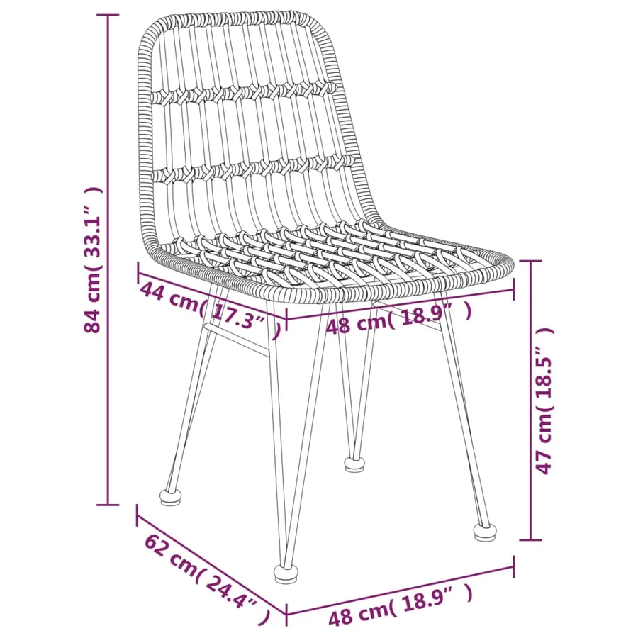 Ensemble à manger de jardin 7 pcs Résine tressée - 10