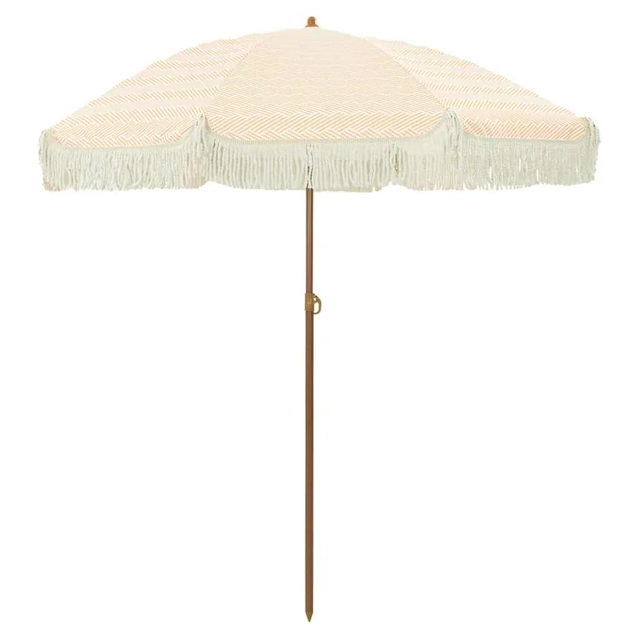 Parasol de plage Jaune et blanc 160 x 160 x 196 cm - 2