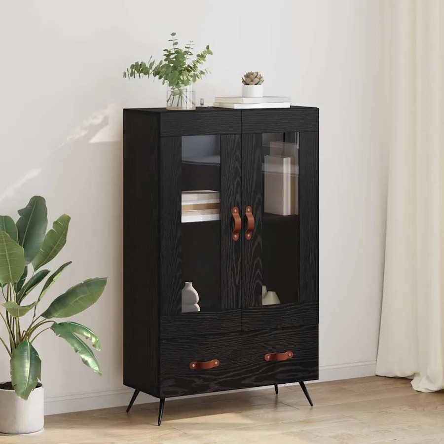 Haut Armoire avec tiroir Chêne noir 69,5 x 31 x 115 cm