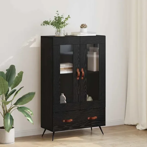 Haut Armoire avec tiroir Chêne noir 69,5 x 31 x 115 cm