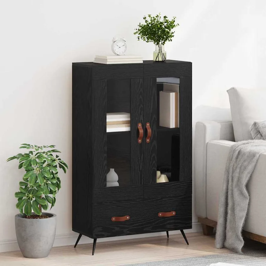 Haut Armoire avec tiroir Chêne noir 69,5 x 31 x 115 cm - 4