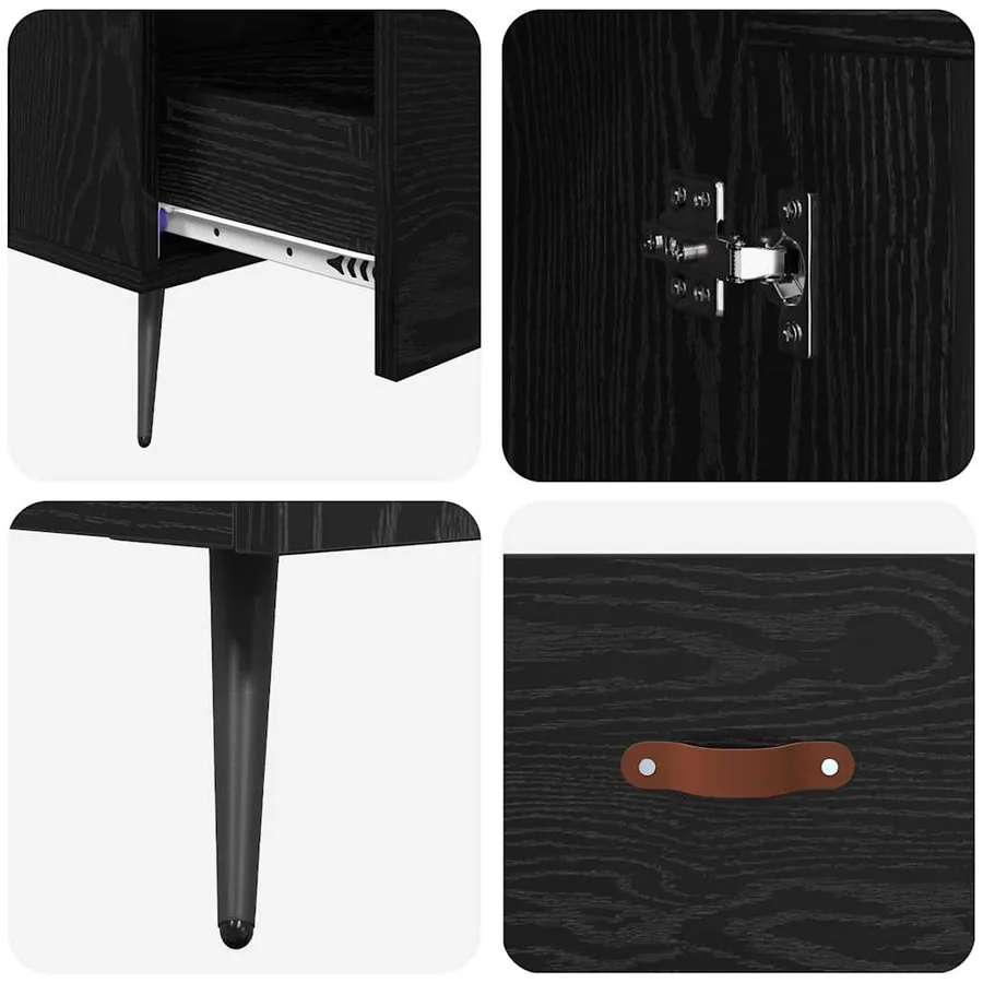 Haut Armoire avec tiroir Chêne noir 69,5 x 31 x 115 cm - 9