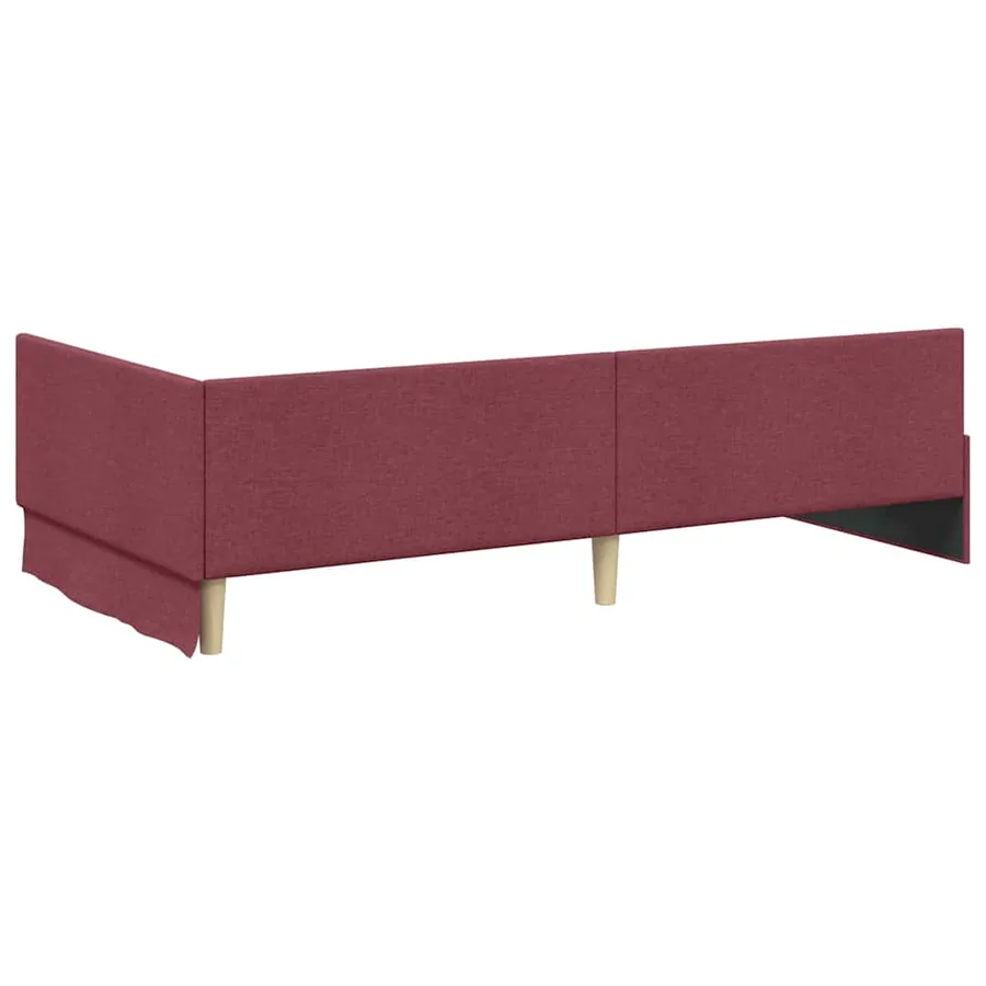 Cadre de lit d'angle Bordeaux 90 cm x 200 cm tissu - 7