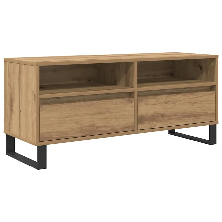 Meuble TV 100 x 34,5 x 44,5 cm Chêne artisanal - 2