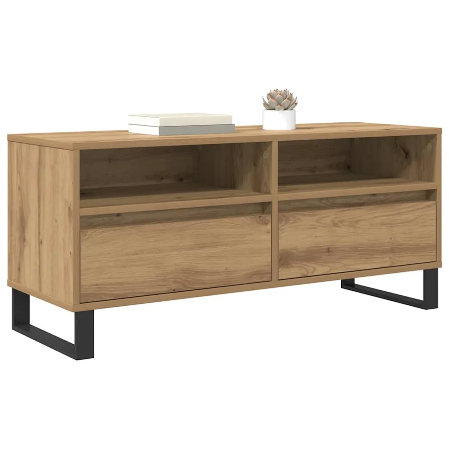 Meuble TV 100 x 34,5 x 44,5 cm Chêne artisanal - 3