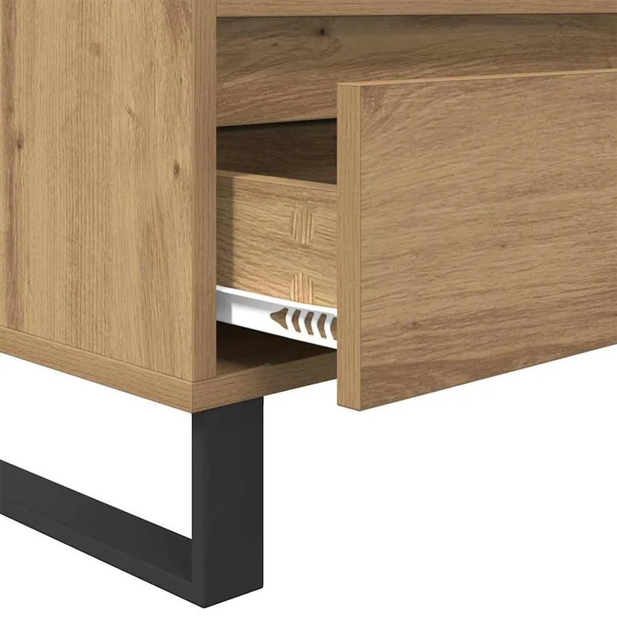 Meuble TV 100 x 34,5 x 44,5 cm Chêne artisanal - 9