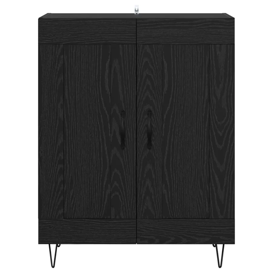 Buffet Chêne noir 69,5 x 34 x 90 cm Bois d'ingénierie et fer - 6