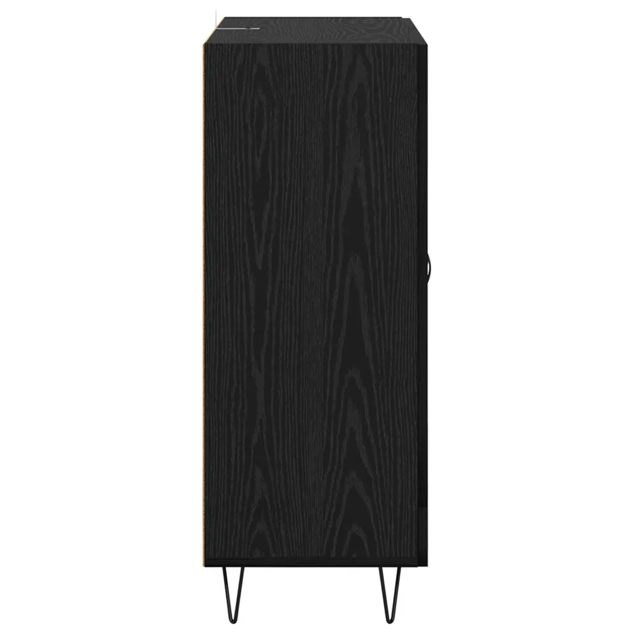 Buffet Chêne noir 69,5 x 34 x 90 cm Bois d'ingénierie et fer - 7