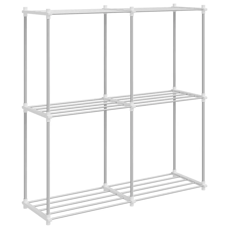 Étagère tubulaire avec stockage Blanc 86 x 27 x 90 cm Aluminium - 7