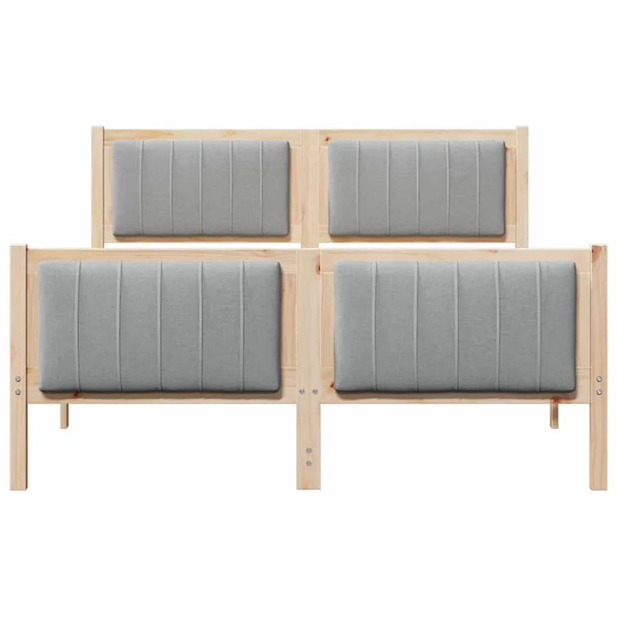 Cadre de lit avec tête de lit Marron et gris clair 140 x 190 cm - 5