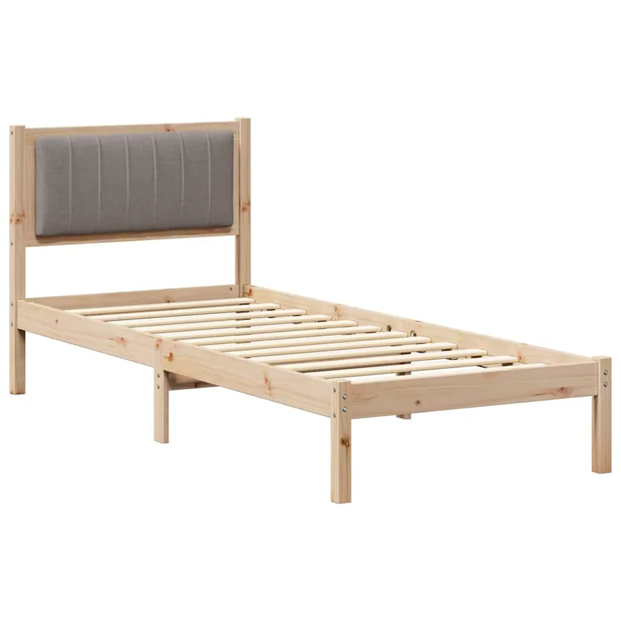 Cadre de lit avec tête de lit rembourrée Taupe 75 x 190 cm - 2