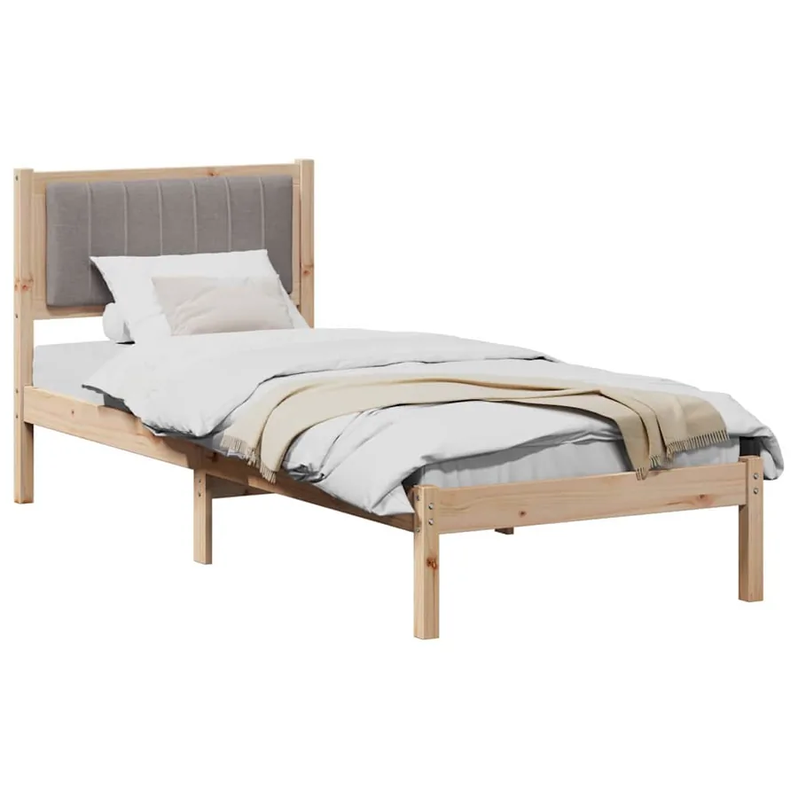 Cadre de lit avec tête de lit rembourrée Taupe 75 x 190 cm - 3