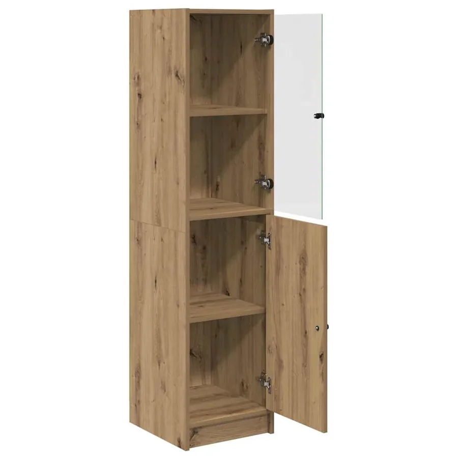 Haut Armoire Chêne artisanal 35 x 37 x 142 cm Bois d'ingénierie - 5