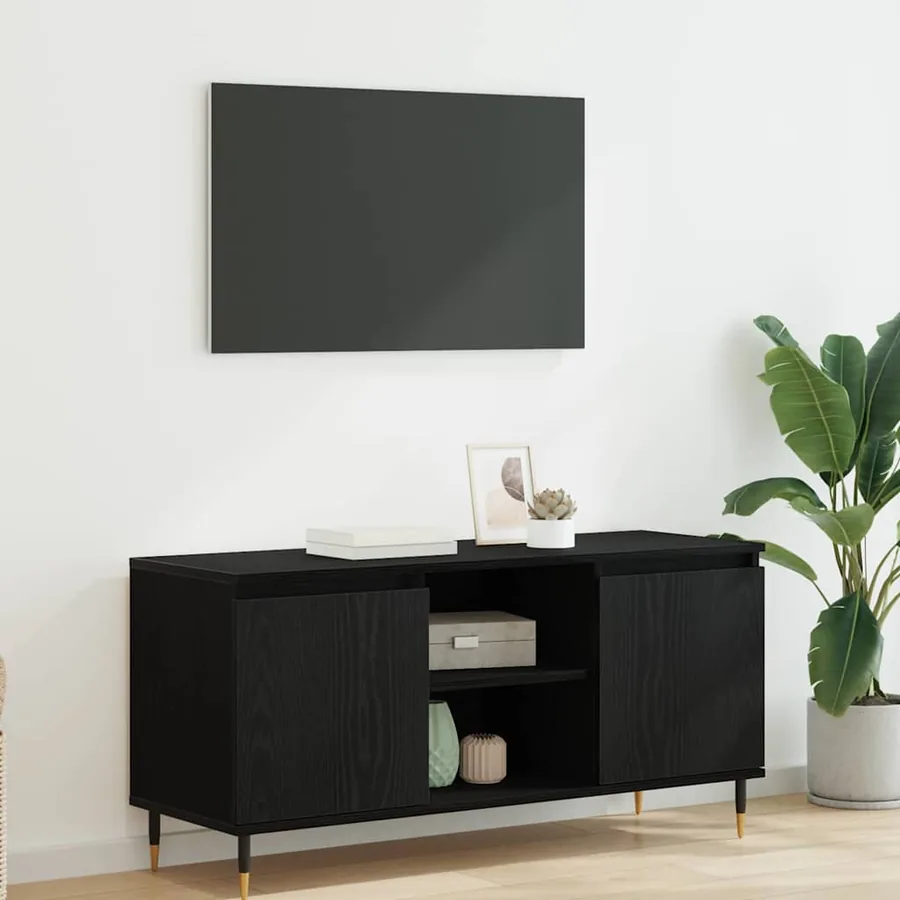 Meuble TV Chêne noir 104 x 35 x 50 cm Bois d'ingénierie