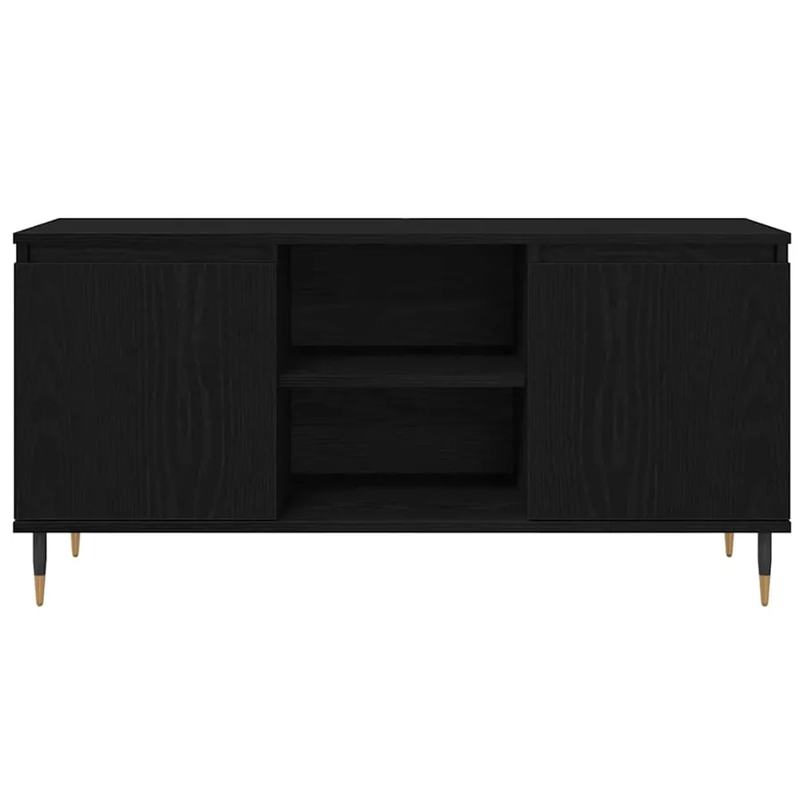 Meuble TV Chêne noir 104 x 35 x 50 cm Bois d'ingénierie - 6