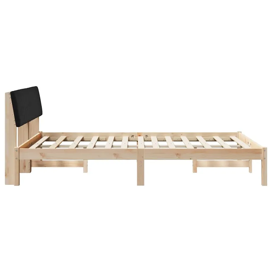 Cadre de lit Marron et noir 135 x 190 cm Bois massif en pin - 6