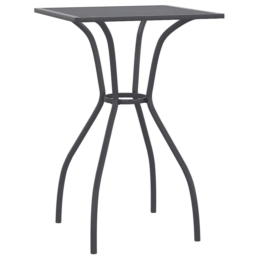 Table de jardin anthracite 50x50x72 cm treillis d'acier - 2