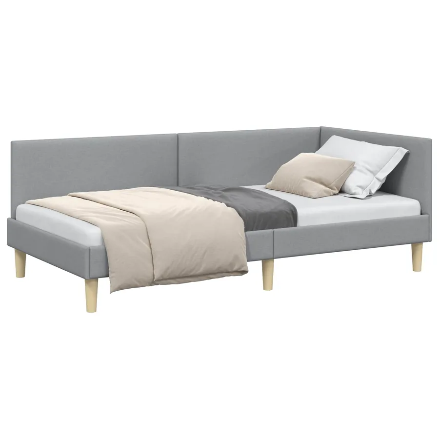 Cadre de lit d'angle Gris clair 100 cm x 200 cm - 2
