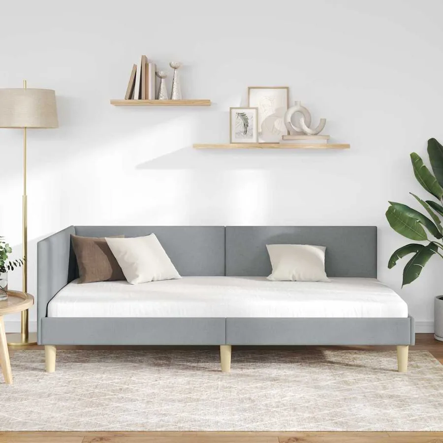 Cadre de lit d'angle Gris clair 100 cm x 200 cm - 3