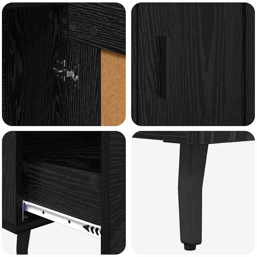 Haut Armoire Chêne noir 69,5 x 31 x 115 cm Bois d'ingénierie - 9