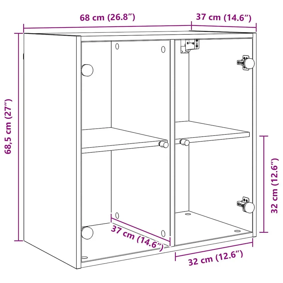 Meuble mural 68 x 37 x 68,5 cm Bois d'ingénierie - 13