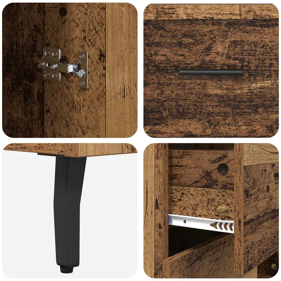 Buffet Bois Ancien 69,5 x 34 x 90 cm Bois d'ingénierie et fer - 9