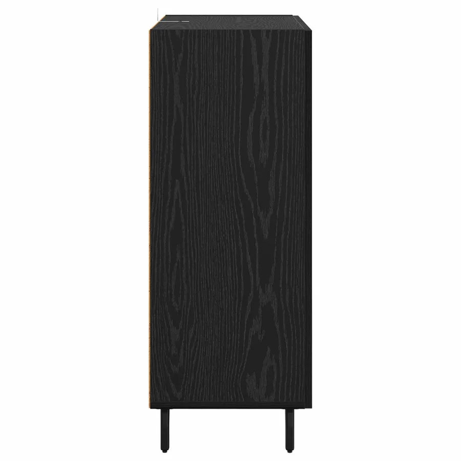 Buffet Chêne noir 69,5 x 34 x 90 cm Bois d'ingénierie et fer - 7