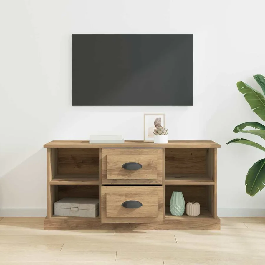 Meuble TV 99,5 x 35,5 x 48 cm Chêne artisanal Bois d'ingénierie - 4
