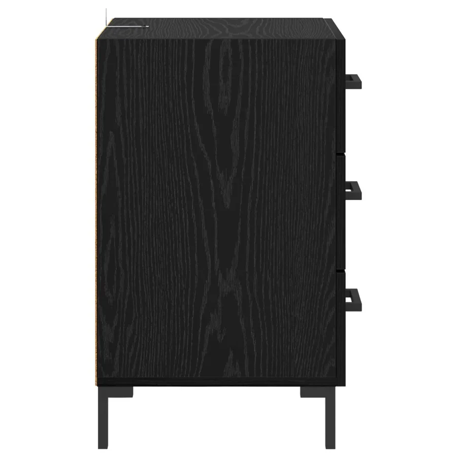 Cabinet de chevet Chêne noir 40 x 40 x 66 cm Bois d'ingénierie - 7