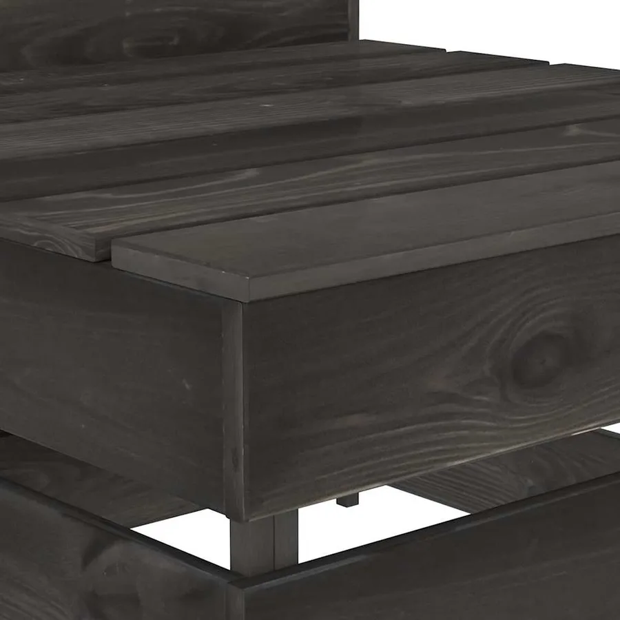 Canapé central palette de jardin gris bois de pin imprégné - 6