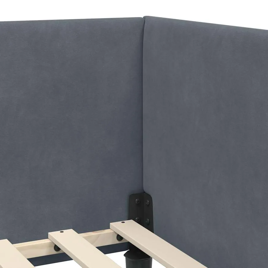 Cadre de lit d'angle avec matelas Autre 2 pcs Gris Velours - 10