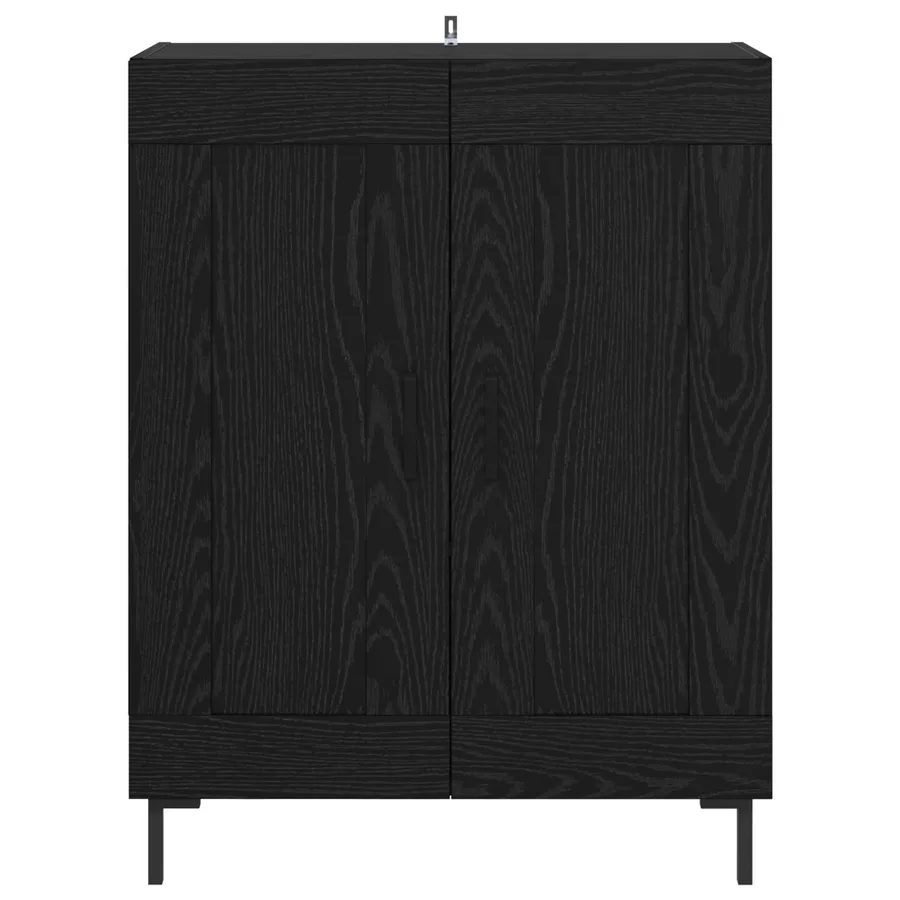Buffet Chêne noir 69,5 x 34 x 90 cm Bois d'ingénierie et fer - 6