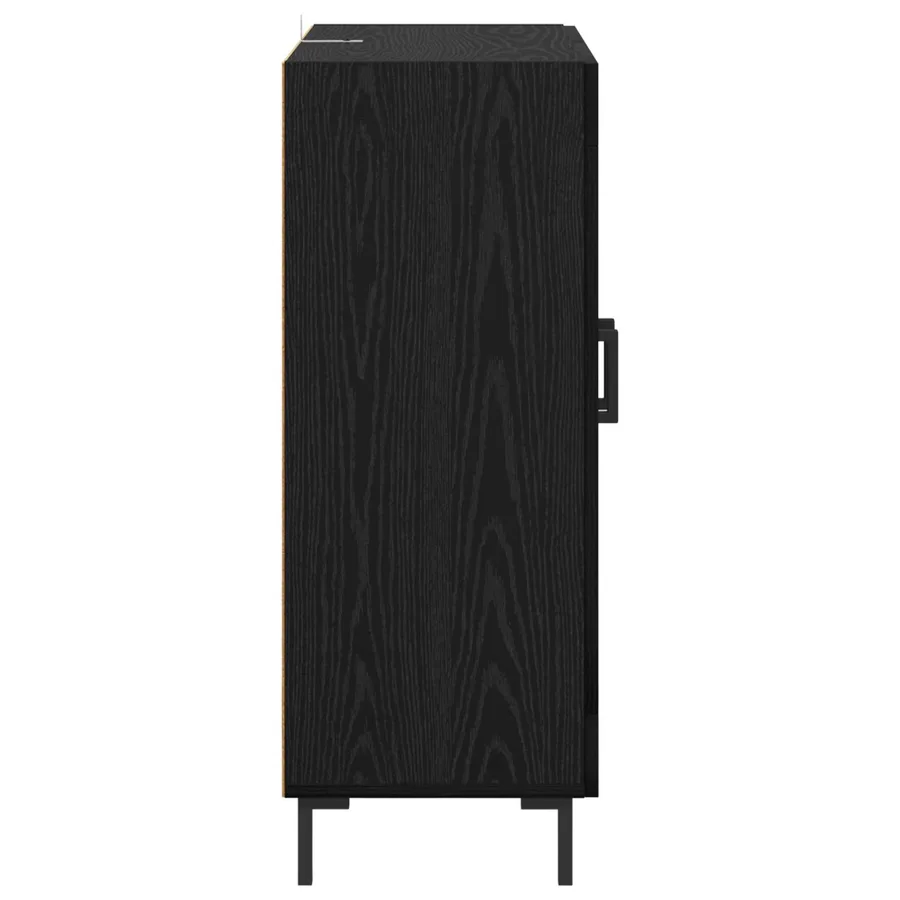 Buffet Chêne noir 69,5 x 34 x 90 cm Bois d'ingénierie et fer - 7