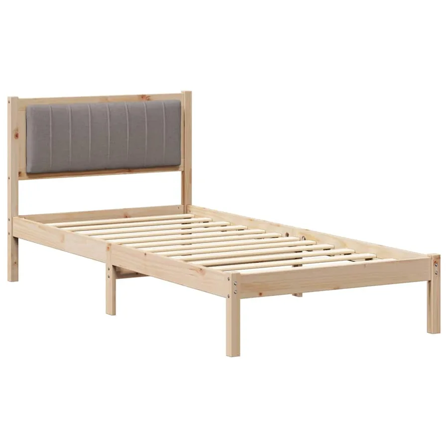 Cadre de lit avec tête de lit rembourrée Taupe 90 x 200 cm - 2