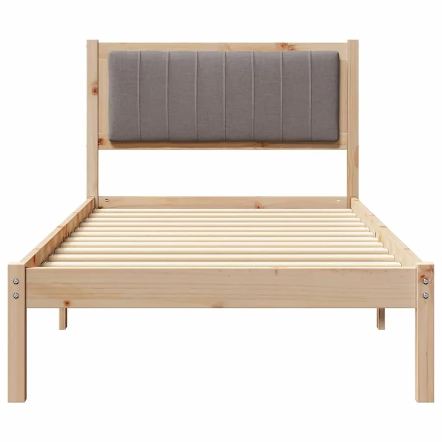 Cadre de lit avec tête de lit rembourrée Taupe 90 x 200 cm - 5