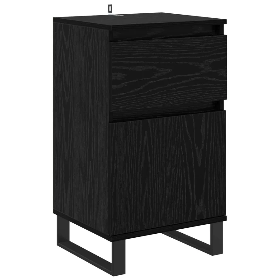 Buffet avec tiroir Chêne noir 35 x 40 x 70 cm Bois d'ingénierie - 2