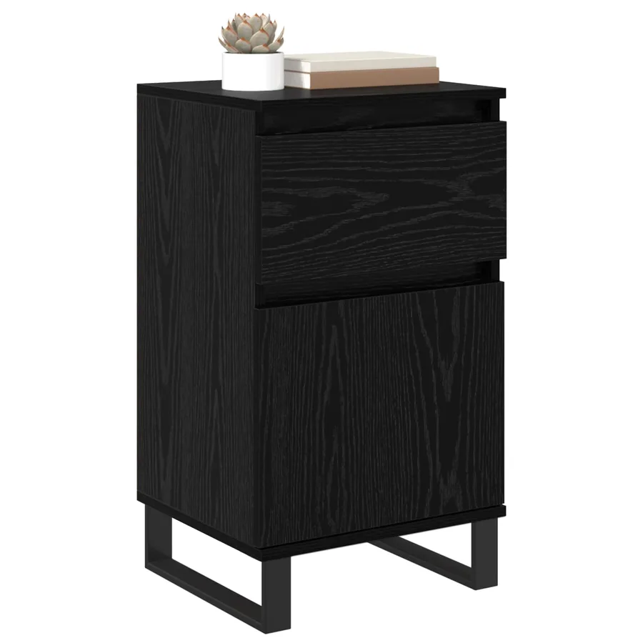 Buffet avec tiroir Chêne noir 35 x 40 x 70 cm Bois d'ingénierie - 3