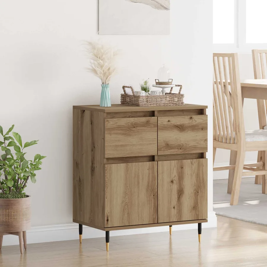 Buffet Chêne artisanal 60 x 35 x 70 cm Bois d'ingénierie et fer