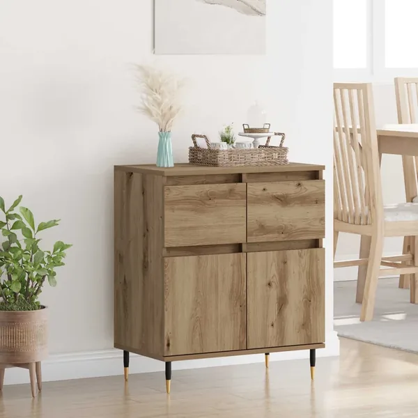 Buffet Chêne artisanal 60 x 35 x 70 cm Bois d'ingénierie et fer