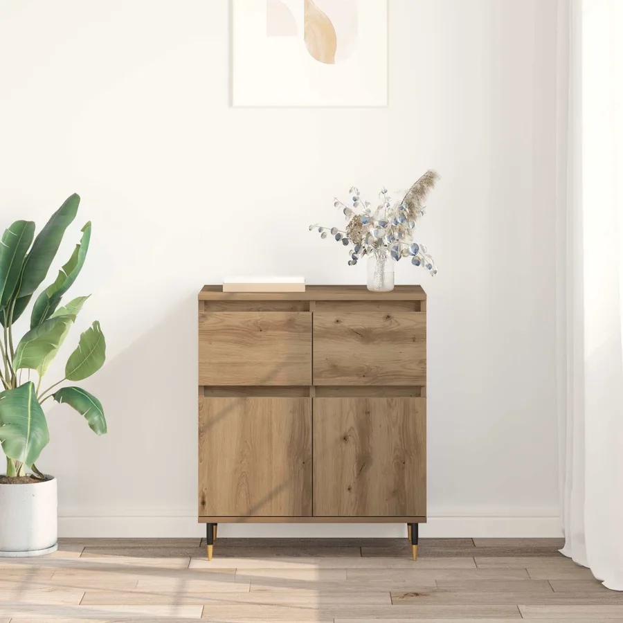 Buffet Chêne artisanal 60 x 35 x 70 cm Bois d'ingénierie et fer - 4