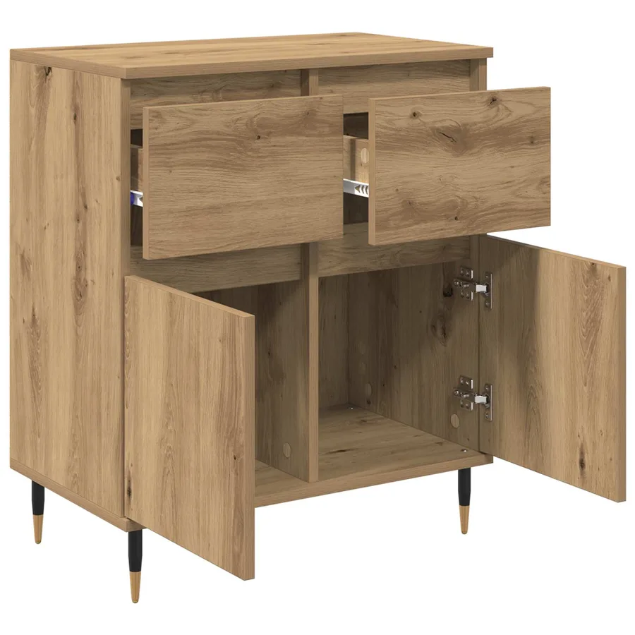 Buffet Chêne artisanal 60 x 35 x 70 cm Bois d'ingénierie et fer - 5