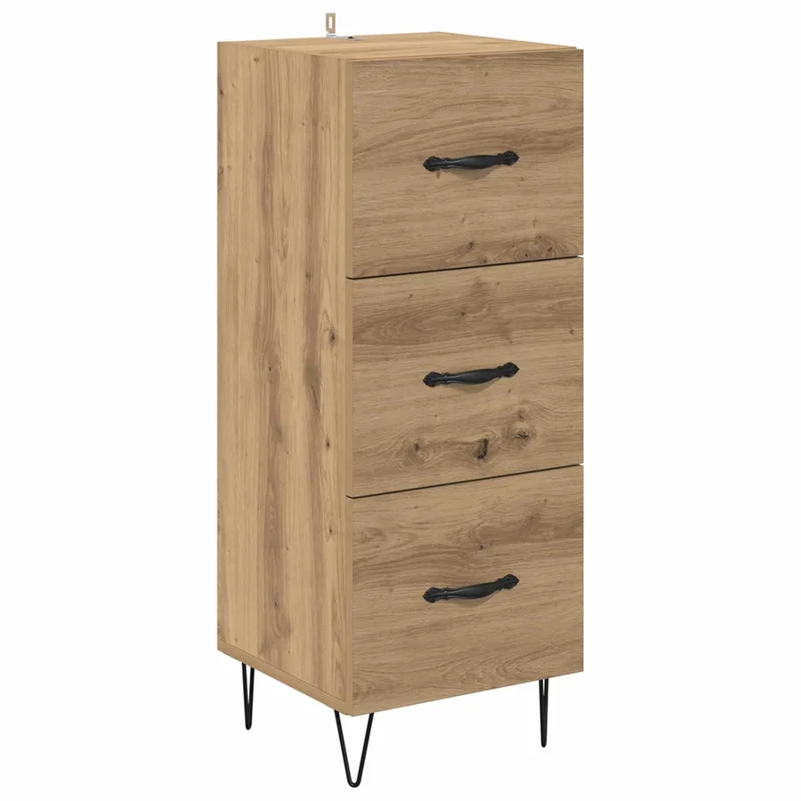 Buffet chêne artisanal 34 x 34,5 x 90 cm Bois d'ingénierie - 2