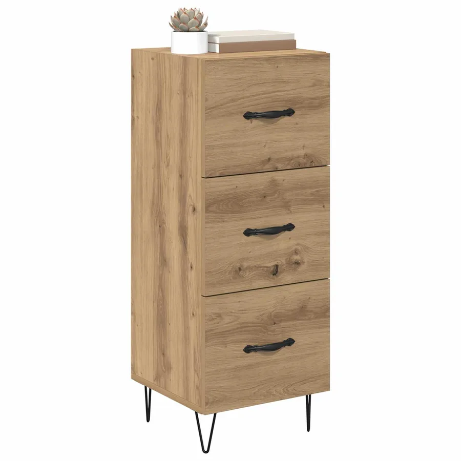 Buffet chêne artisanal 34 x 34,5 x 90 cm Bois d'ingénierie - 3