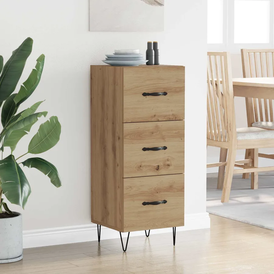 Buffet chêne artisanal 34 x 34,5 x 90 cm Bois d'ingénierie - 4